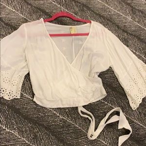 Faux Faux Wrap Top Blouse